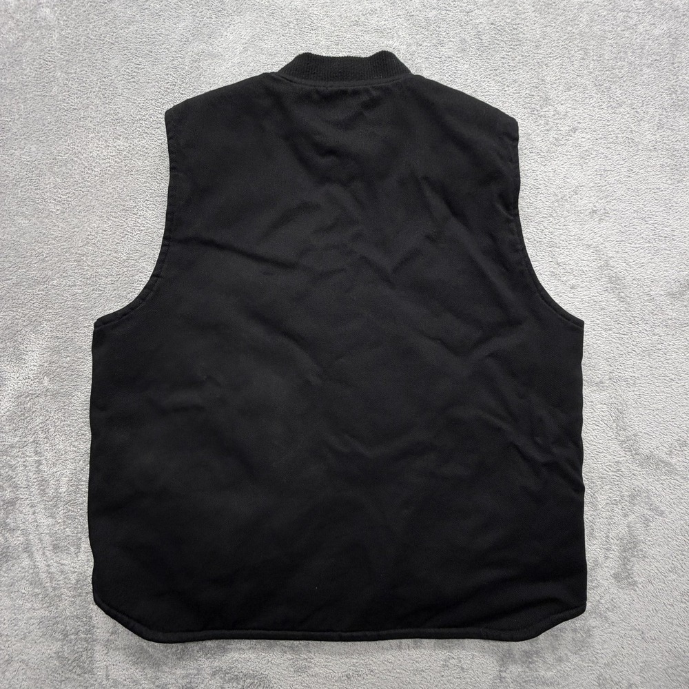 Ben Davis Vest Mens XL Black Twill Lined Full Zip Pockets Workwear Ribbed Collar - Picture 6 of 7